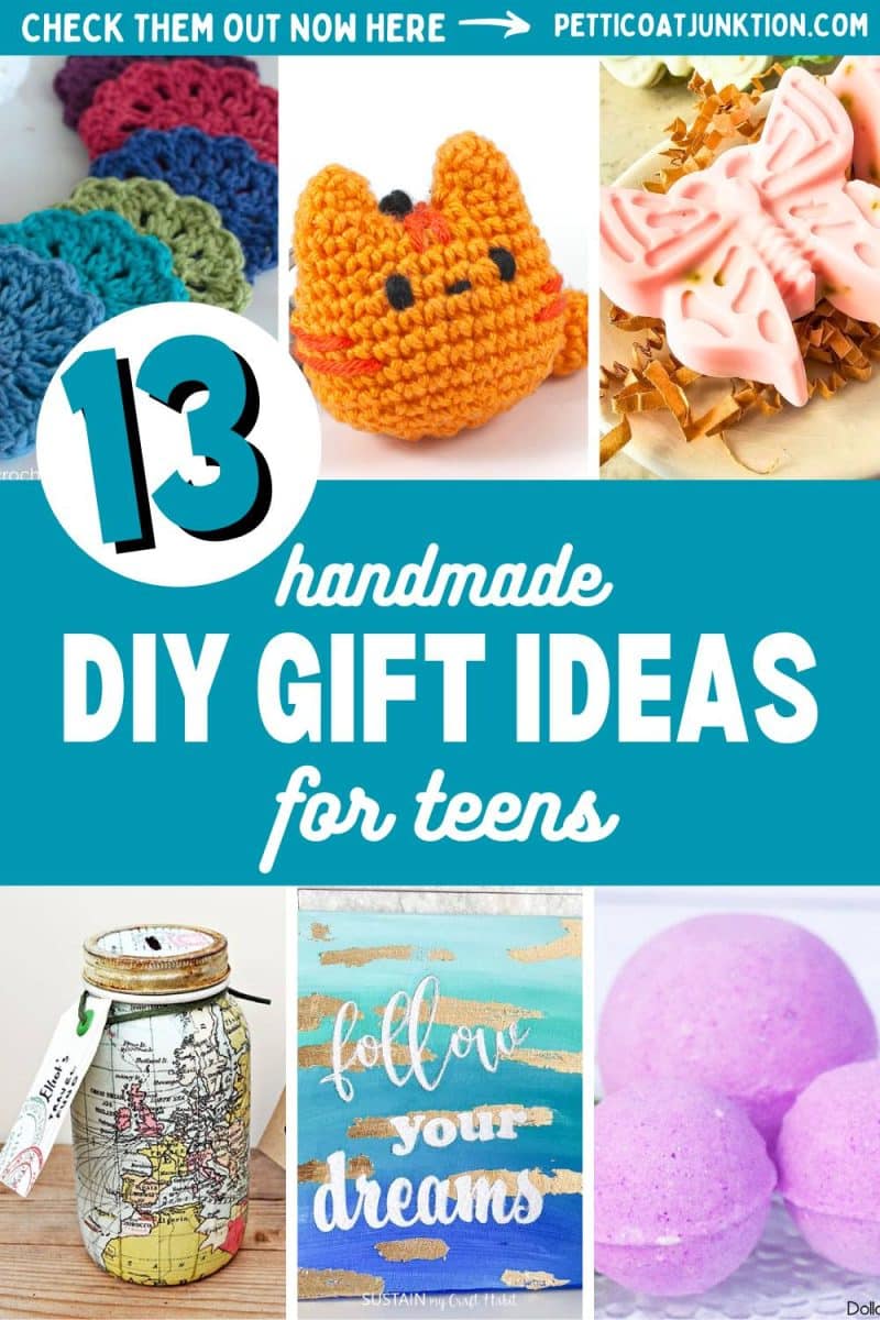 6 image collage diy gifts for teens with text overlay