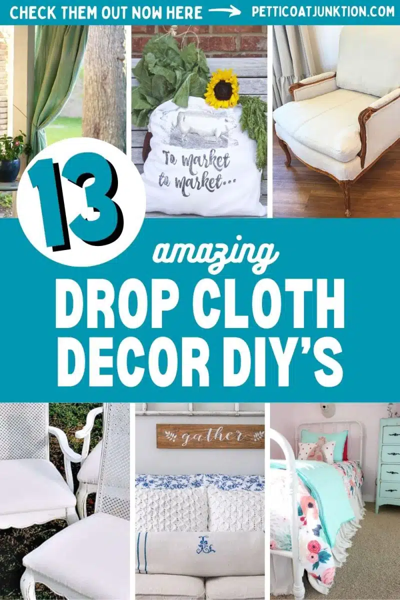 6 image collage drop cloth decor