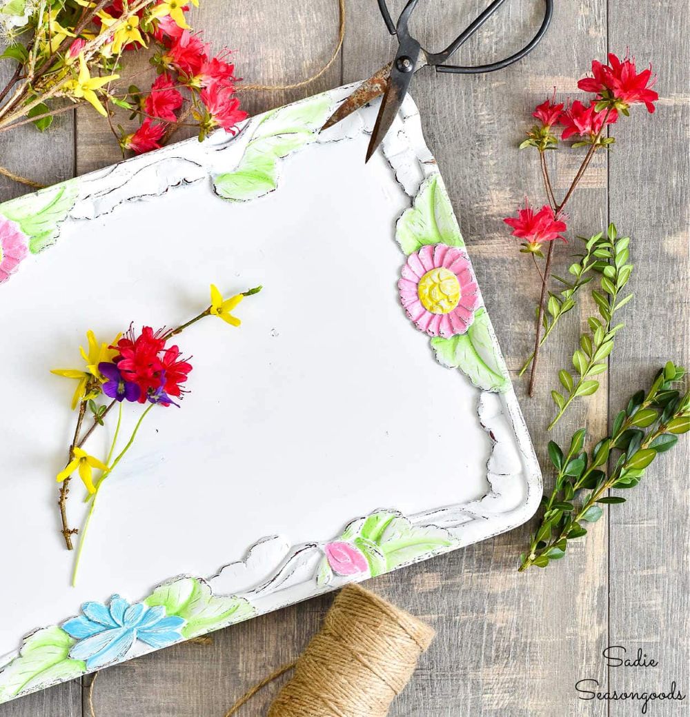 painted thrift store tray