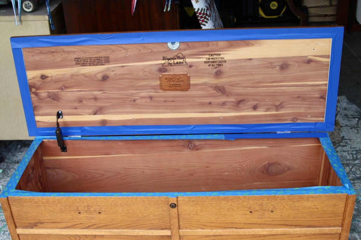 How to paint a cedar chest and recover the padded seat