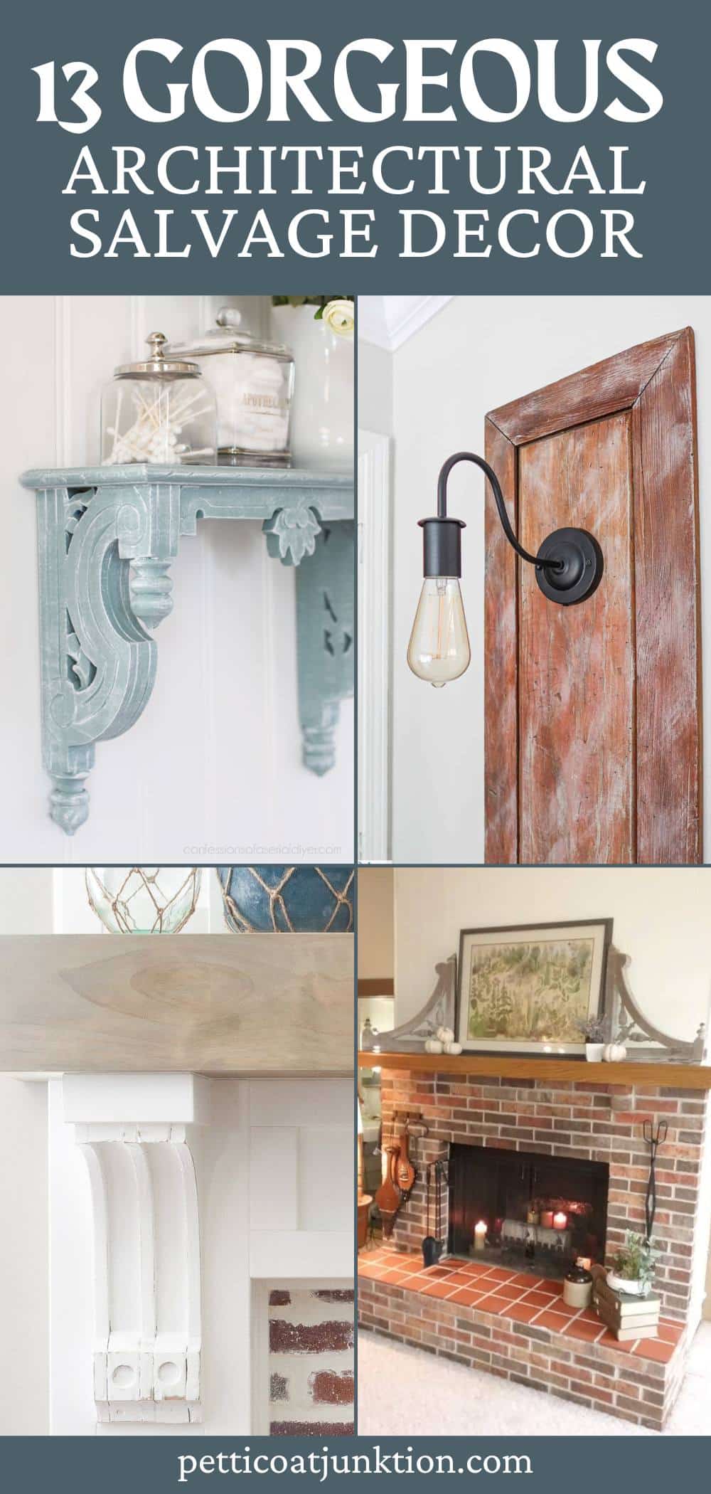 Architectural Salvage Decor 4 image collage with text