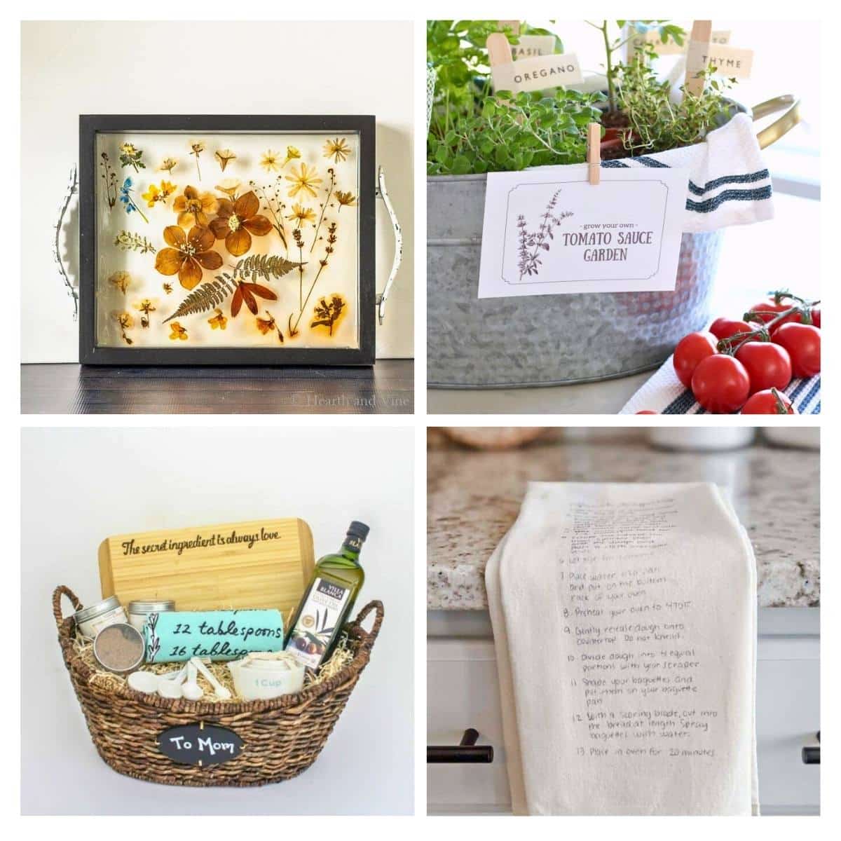 collage with 4 images diy gifts