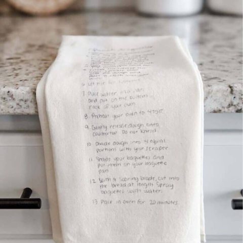 handwritten towel gift