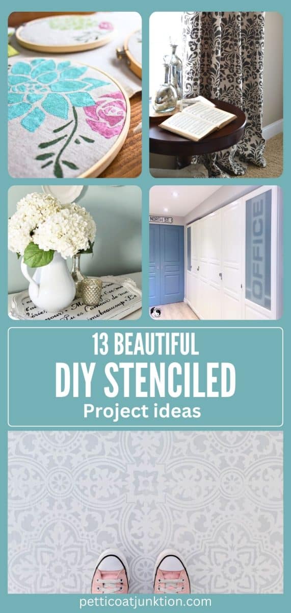 stenciled decor collage with text