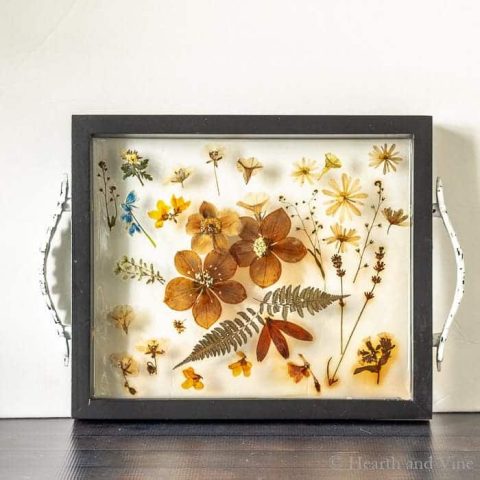 resin pressed flower tray