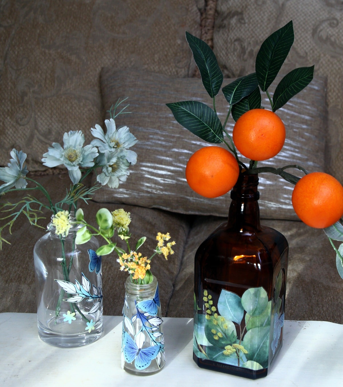 How to repurpose glass bottles and jars using decals
