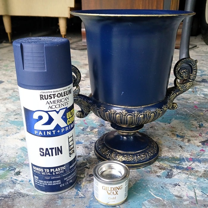 how to spray paint a silver plate trophy cup decorate with gold gilding wax 