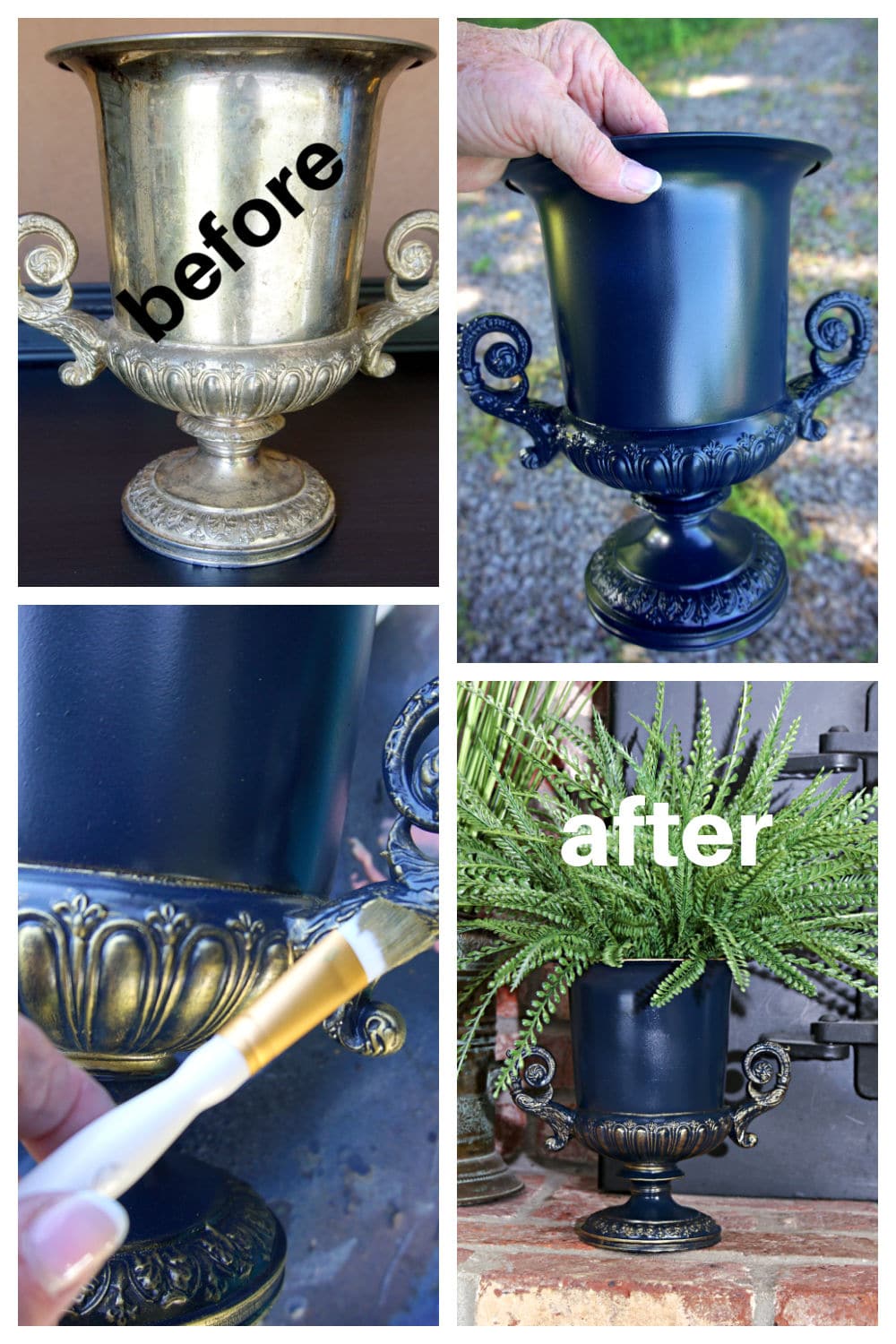 how to paint a silver plate trophy cup and detail it with gold gilding wax