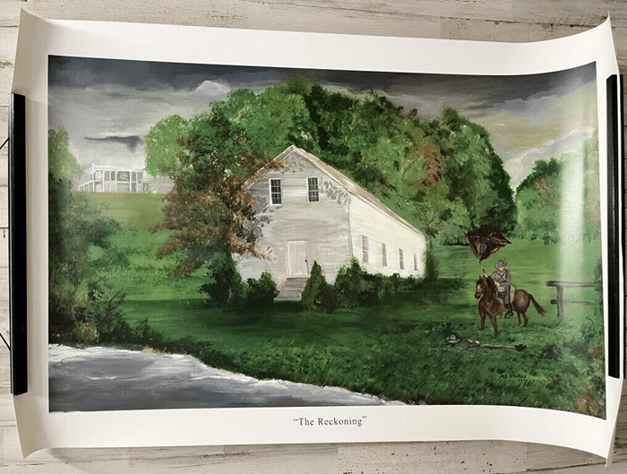 Print named The Reckoning of a church in Hurricane Mills, Tennessee