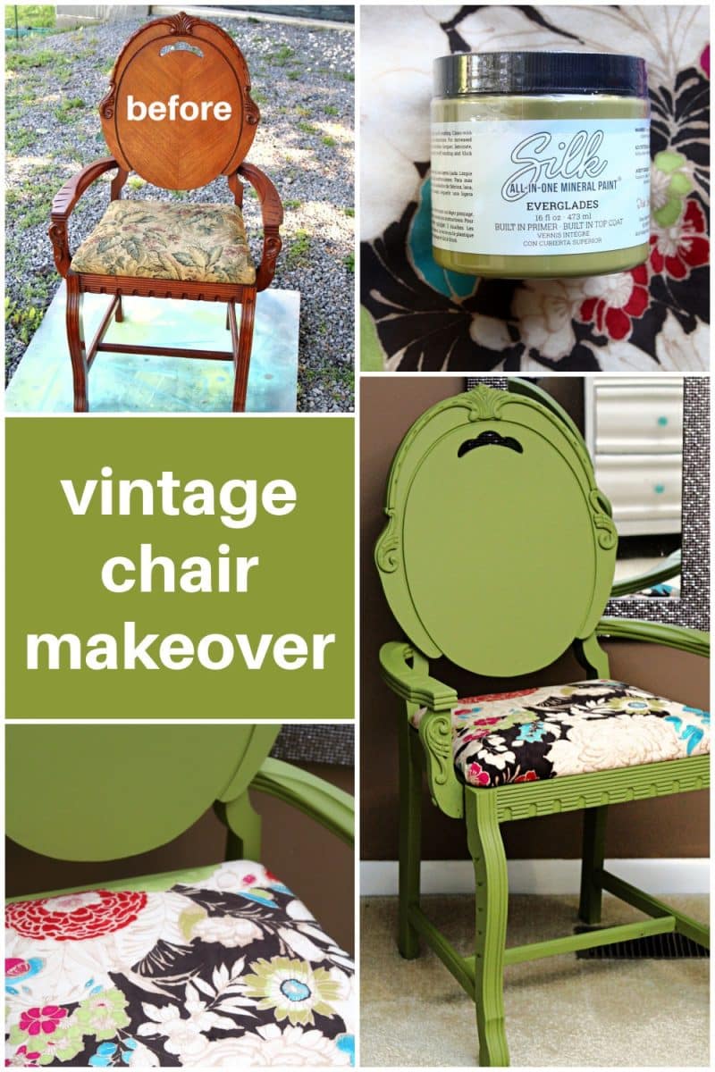 How to paint a vintage chair and cover the seat with new fabric