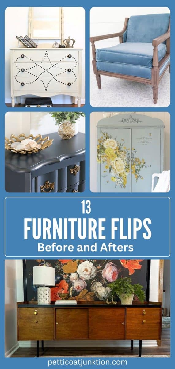 5 image collage furniture flips