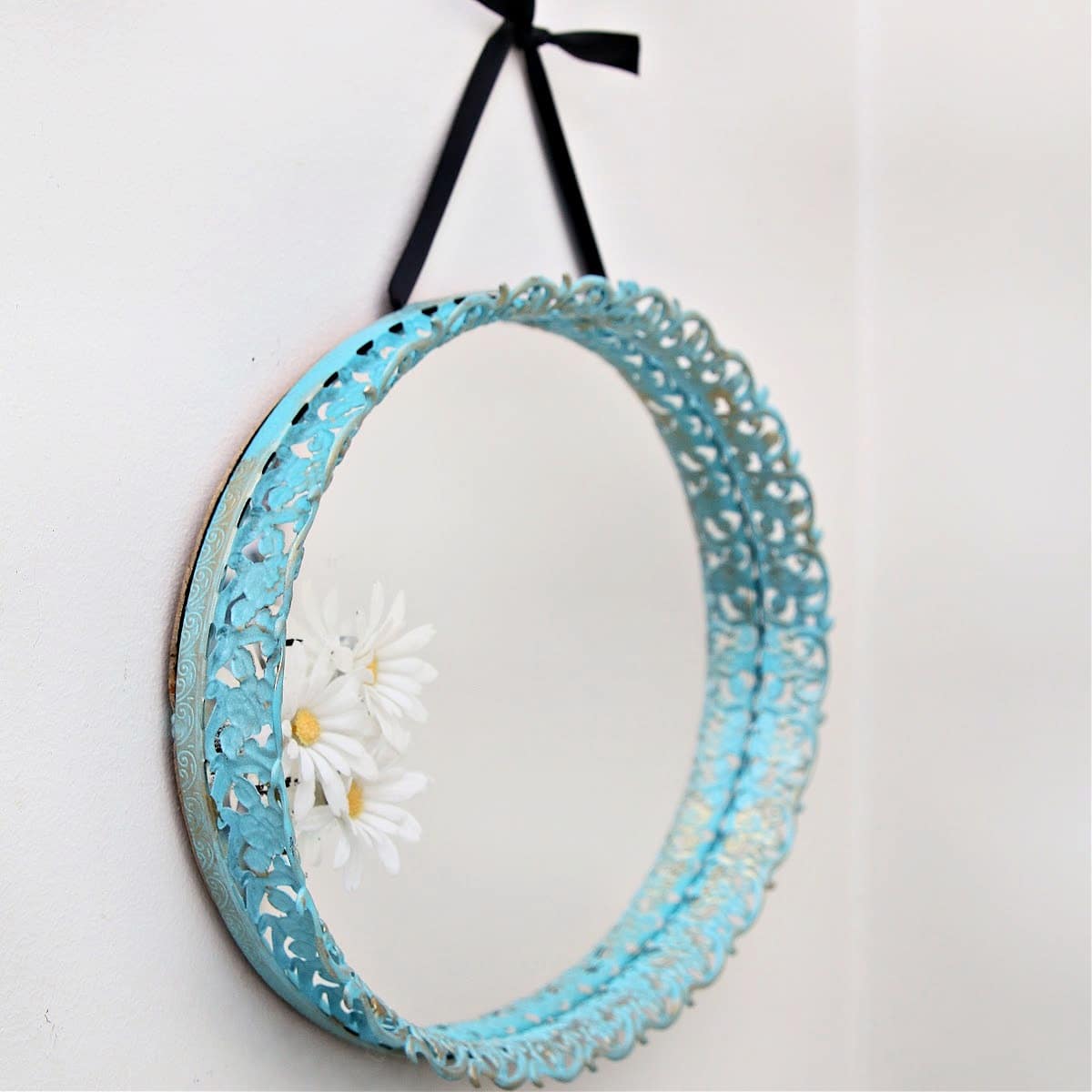mirrored tray spray painted