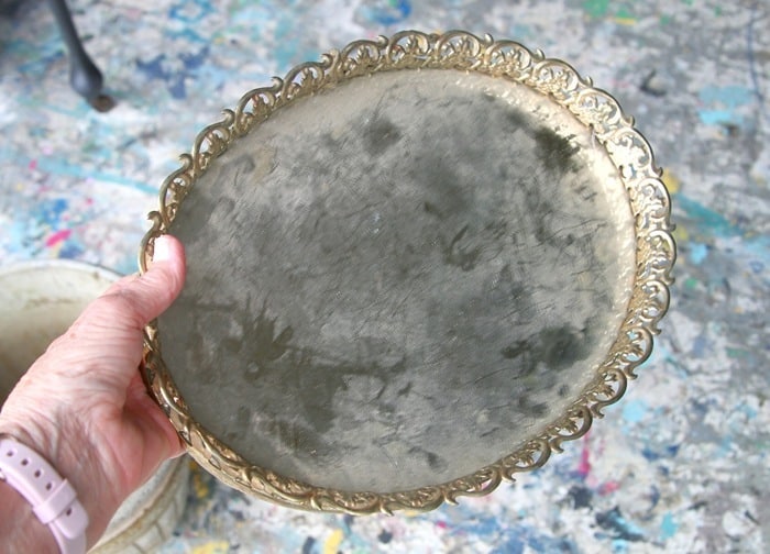 mirrored vanity tray