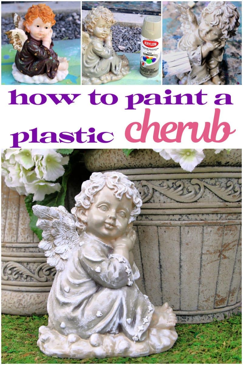 how to spray paint a plastic cherub and dry brush the fancy details