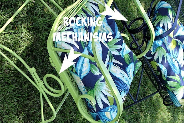 rocking mechanism for outdoor wrought iron chairs