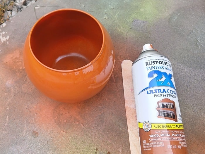 terra cotta spray paint for thrift store vases