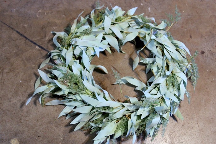 wreath from the thrift store