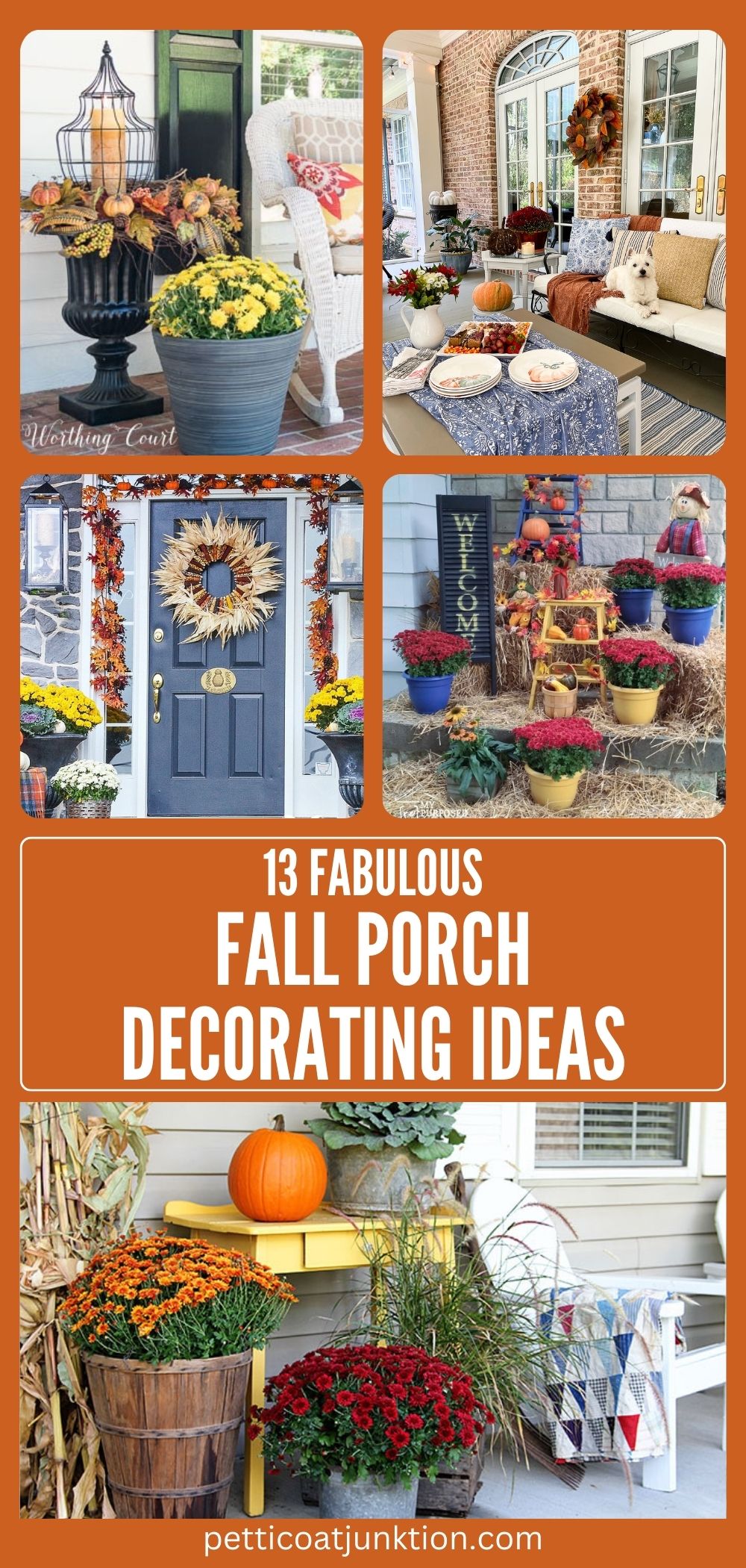 13 Fall Porch Ideas 5 image collage