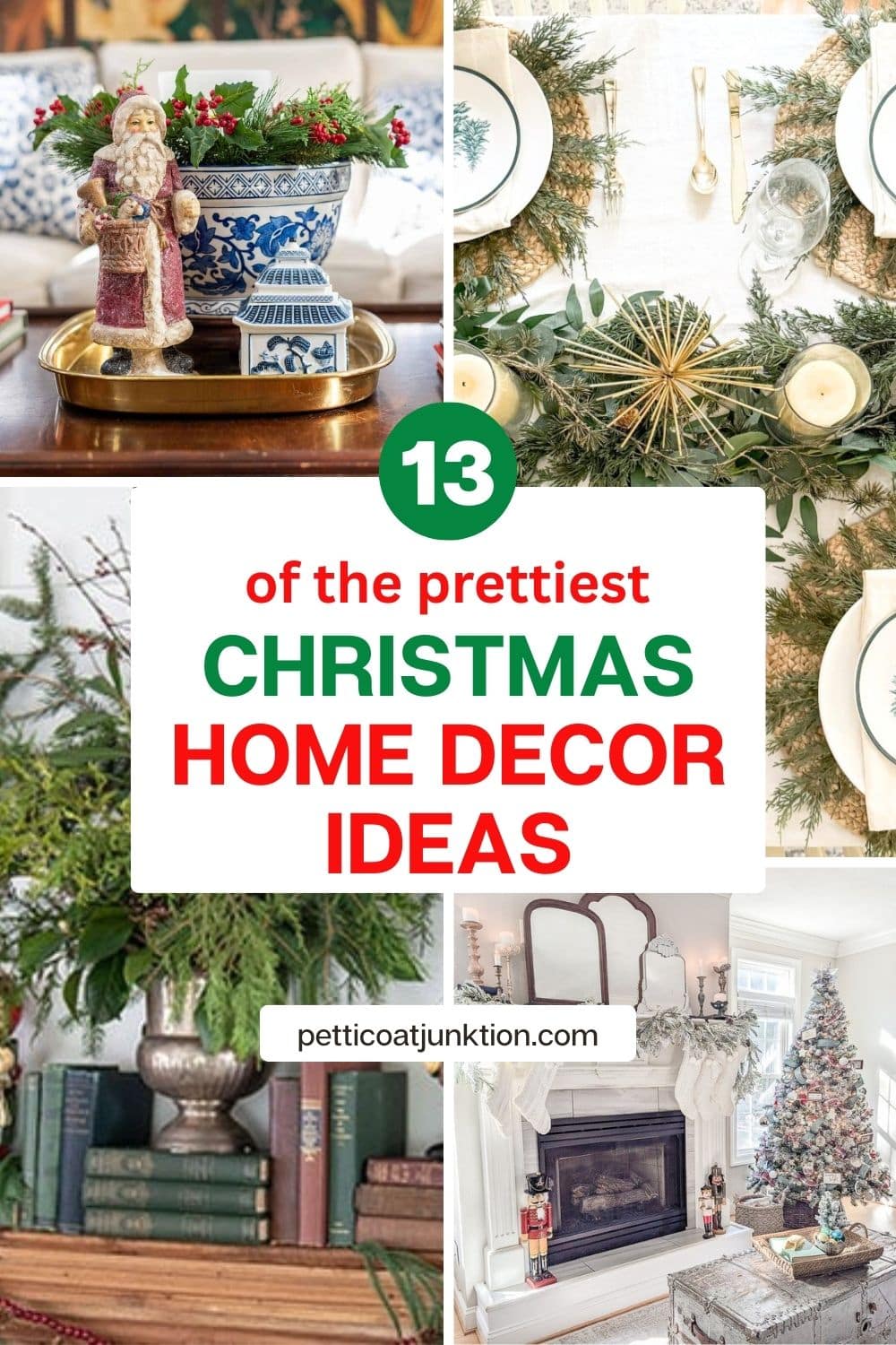 4 image collage Christmas decorations