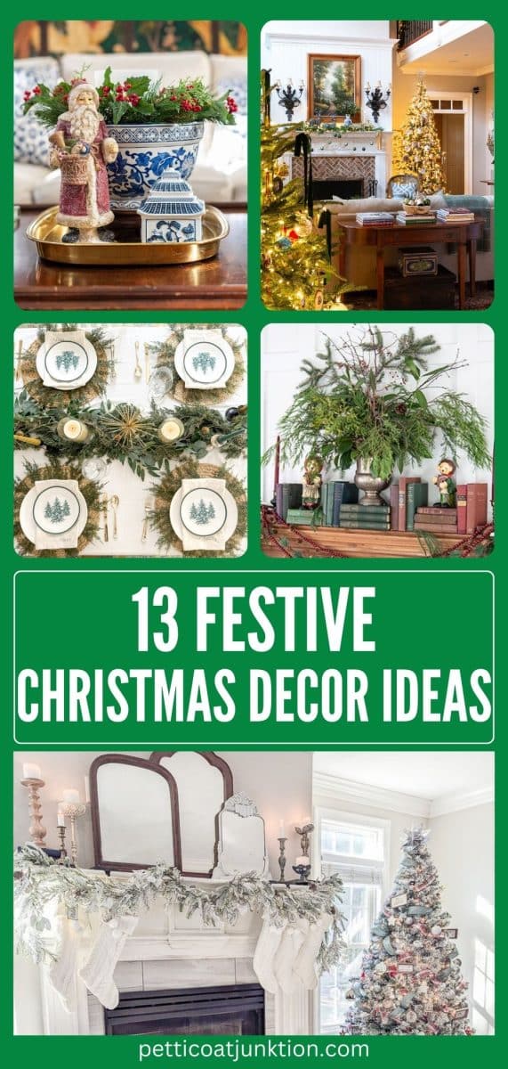 5 image collage Christmas home decor ideas