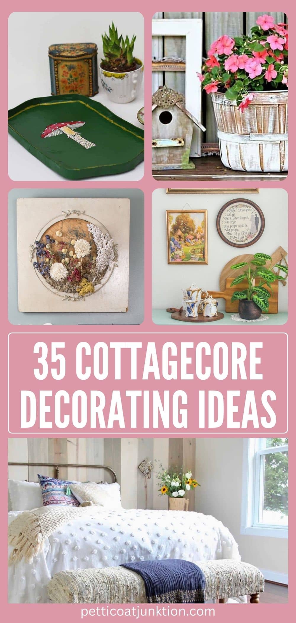 5 image collage cottagecore decor