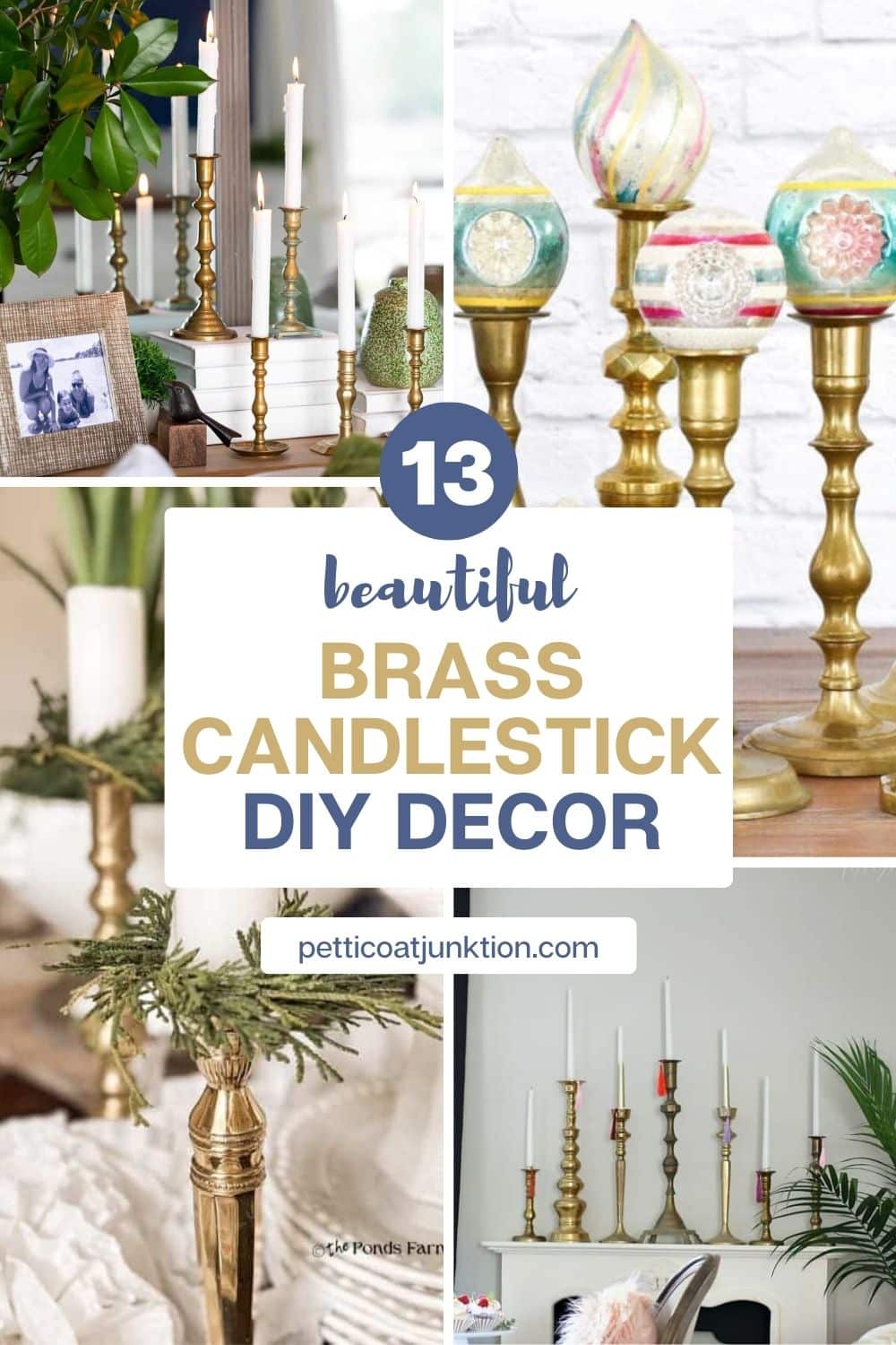 decor with diy brass candlesticks collage