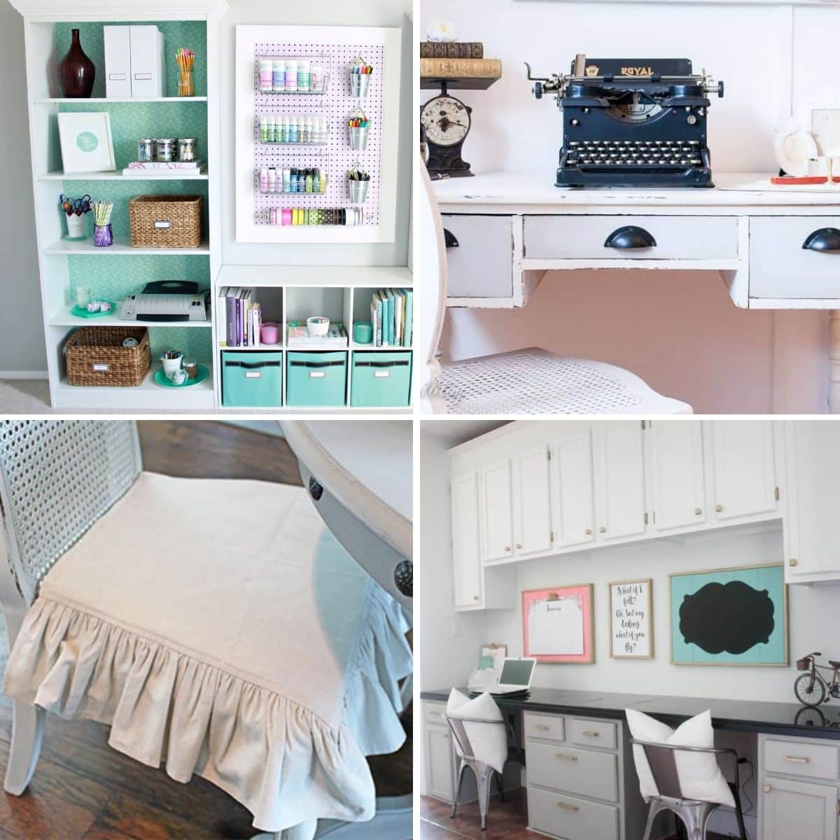 4 image collage office furniture ideas
