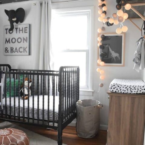 black painted crib