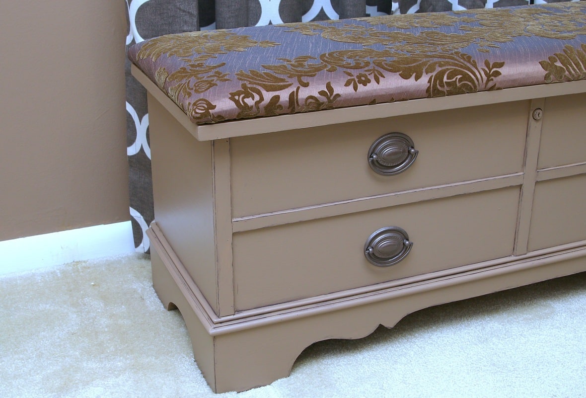 cedar chest painted to match the wall color