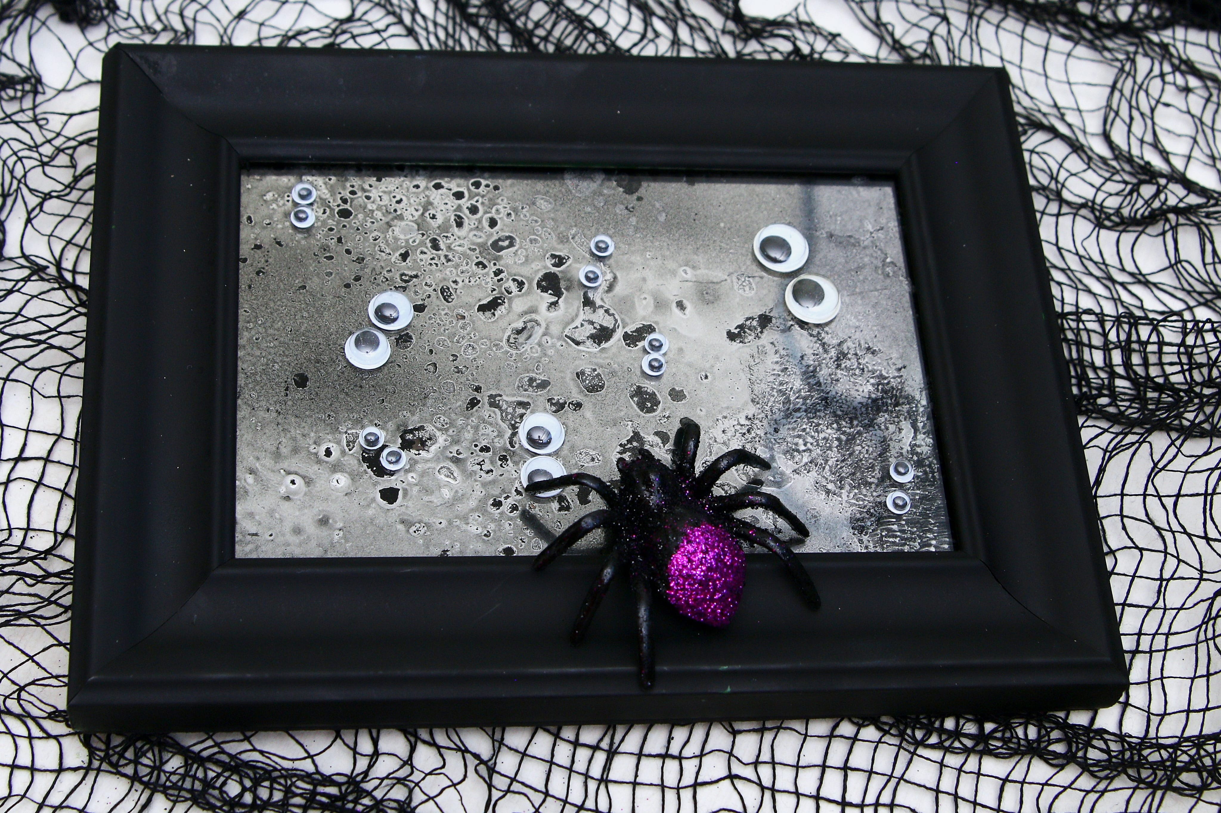 diy mercury glass with looking glass silver metallic paint on clear glass for framing