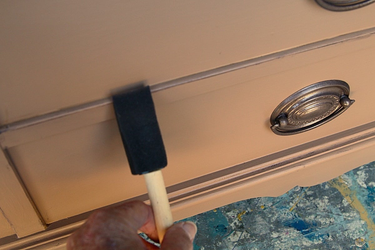 how to faux distress painted furniture