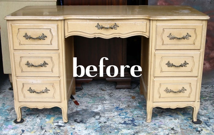French Provincial Desk Before Painting
