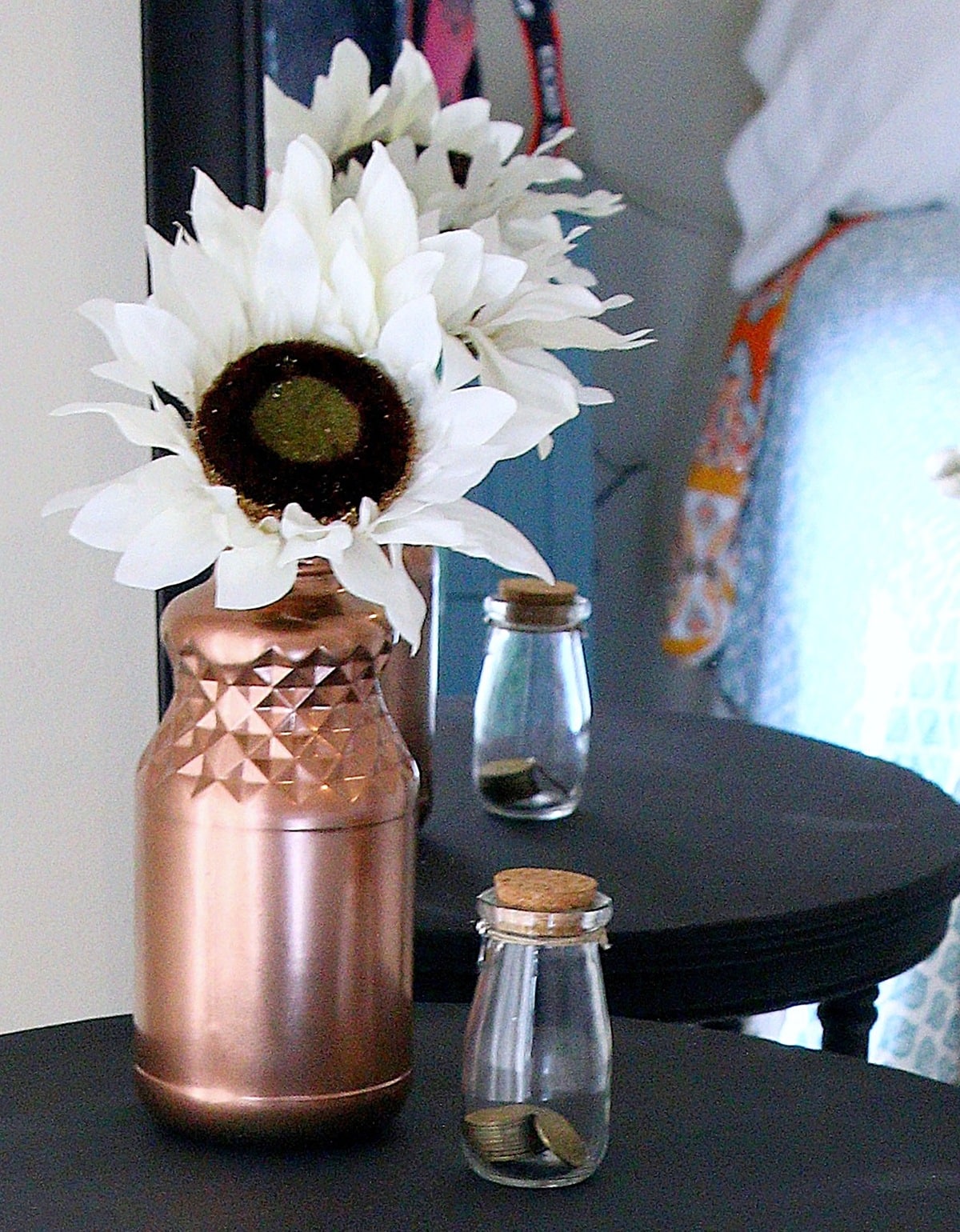 spray painted glass jar 