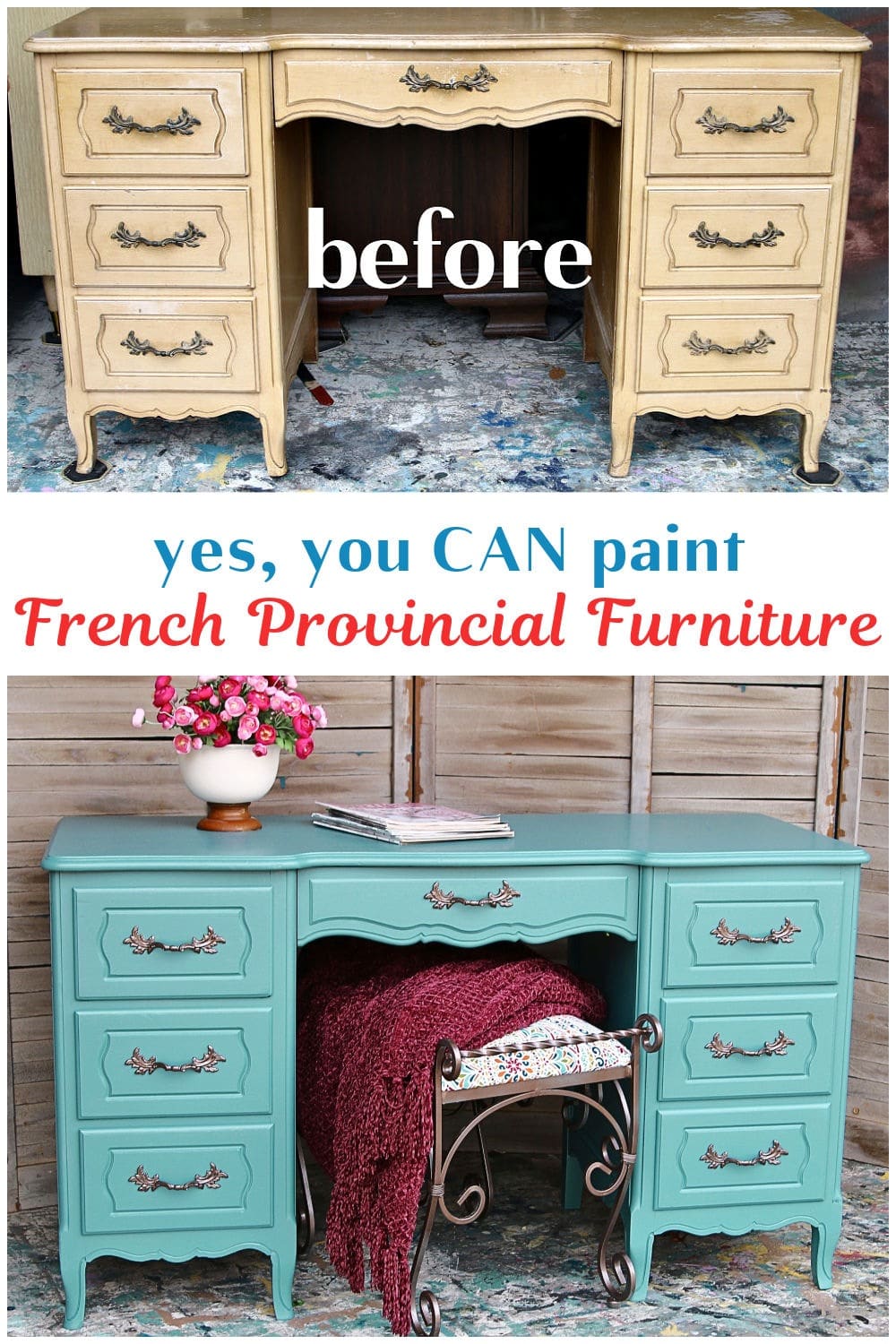 yes you can paint French Provincial Furniture