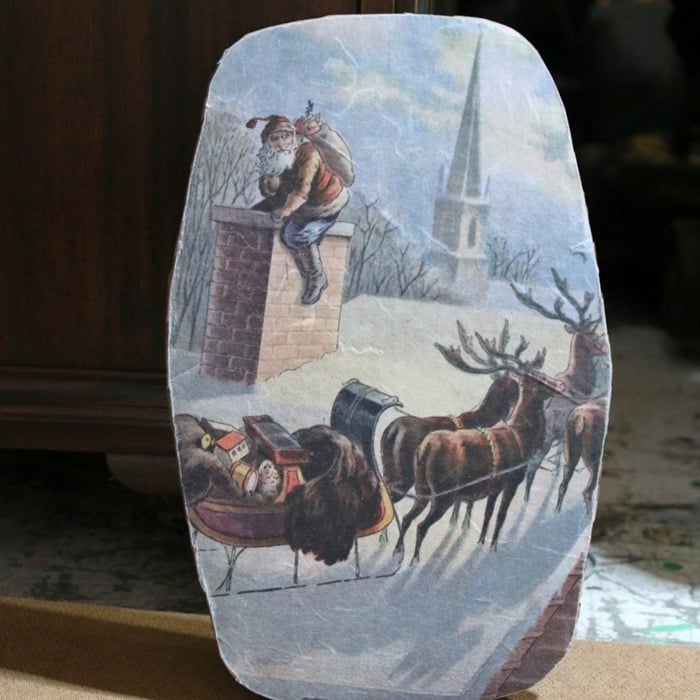 Santa On The Rooftop Decoupage rice paper from Dixie Belle Project DIY