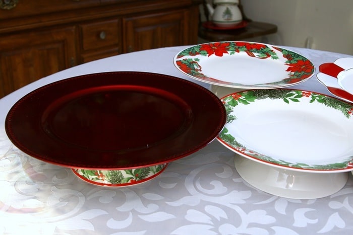 pretty cake stands made with dishes from Dollar Tree, TJMAXX, and thrift stores (2)