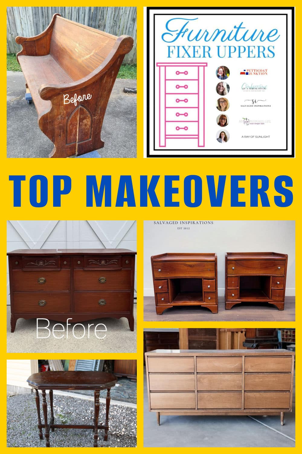 top furniture makeovers from the Furniture Fixer Uppers Team