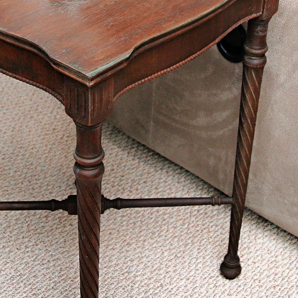 how to clean and refresh the stain on an antique table