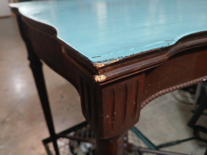 how to paint the tabletop on an old antique table (3)