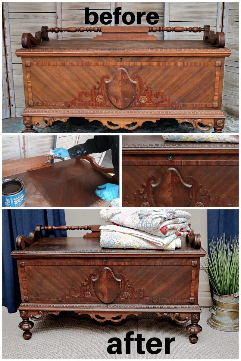 Furniture before and after restoration