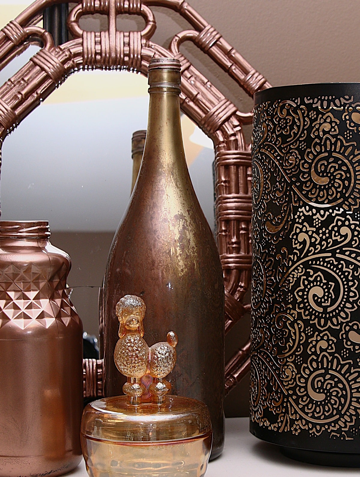 gold mercury glass wine bottle diy