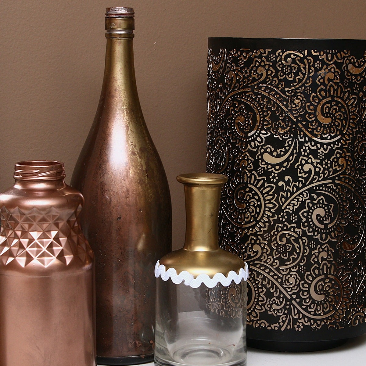 how to make gold mercury glass wine bottle decor