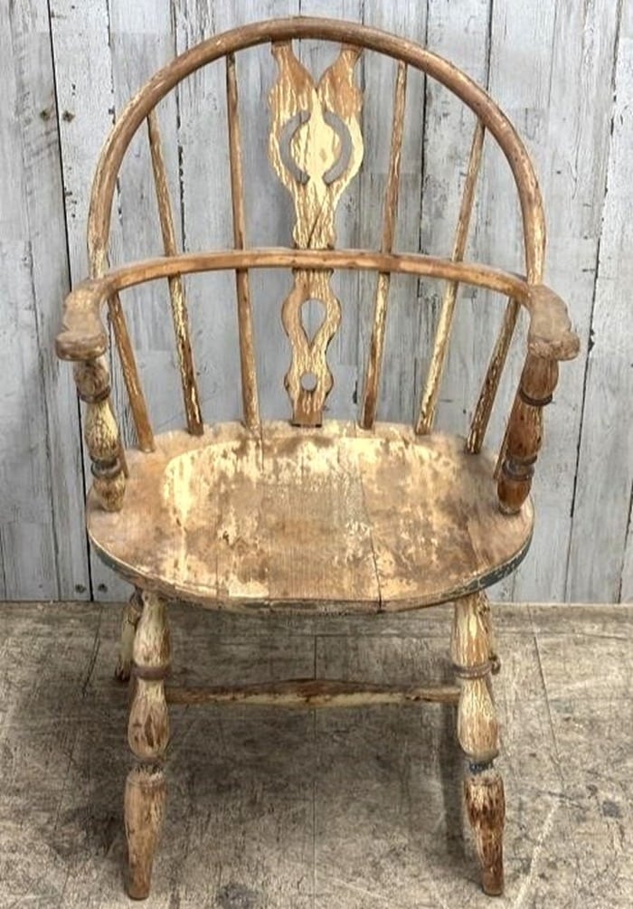 naturally worn chair for a child