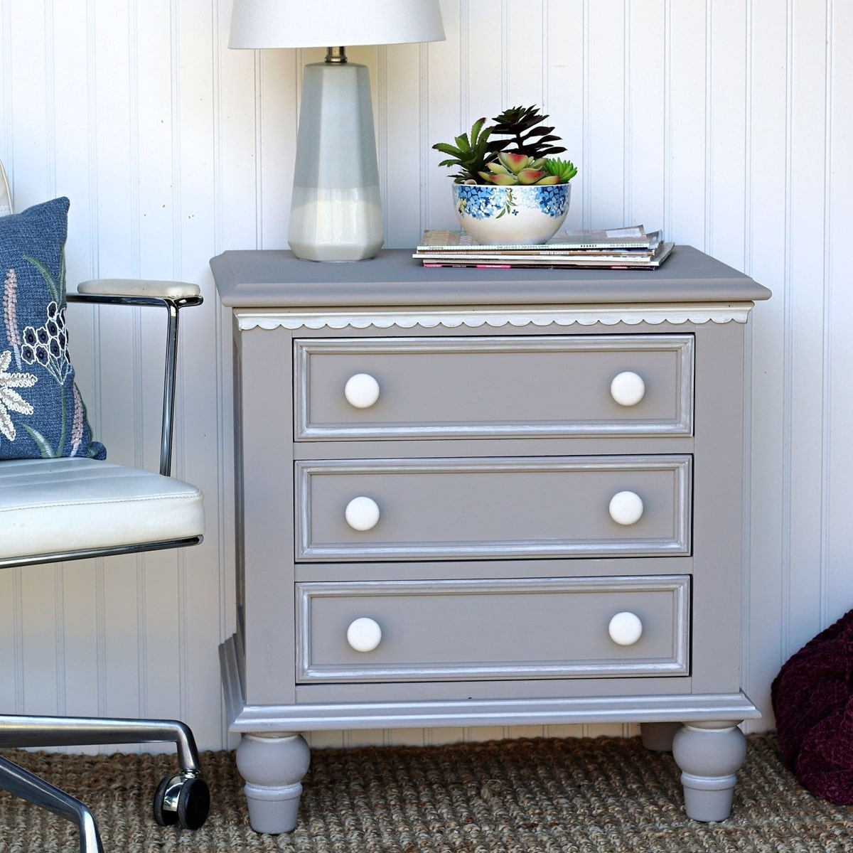 how to paint and whitewash yellow toned natural wood furniture without sanding