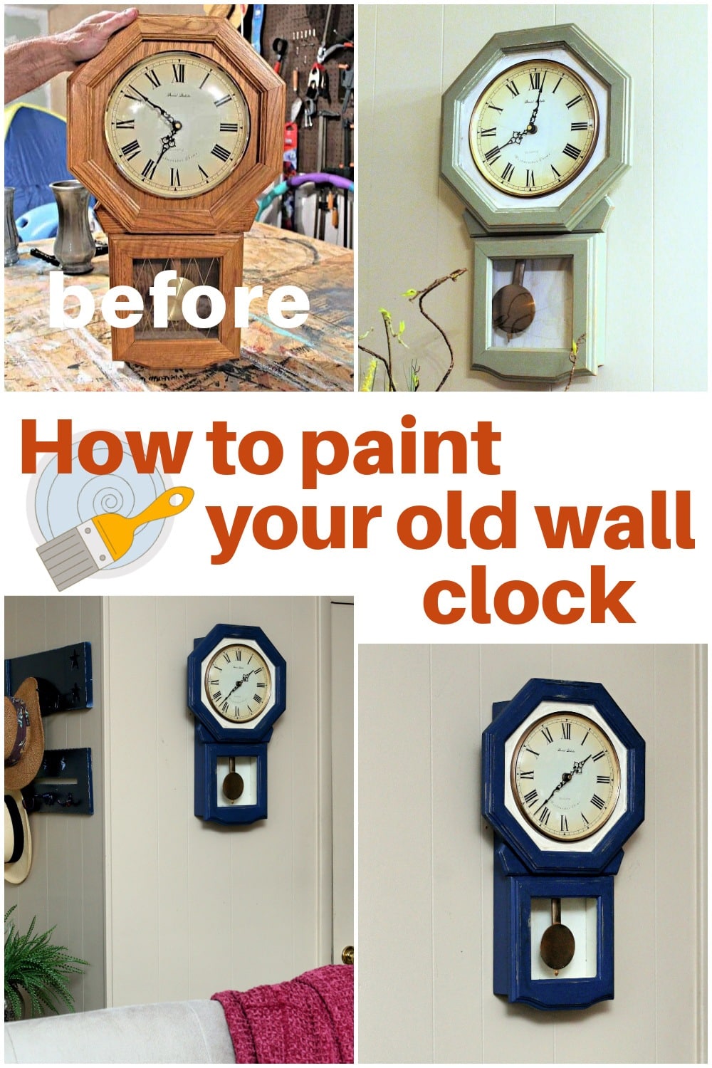 how to paint your old wall clock