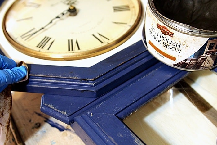 how to use dark wax to make raw distressed wood look aged