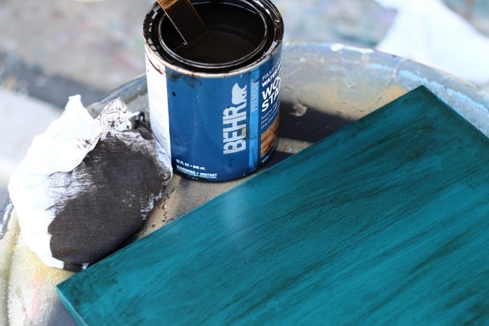 wood stain to antique paint