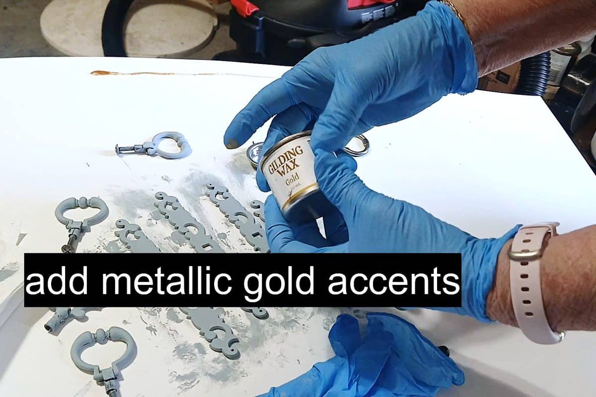 adding gold accents to furniture hardware