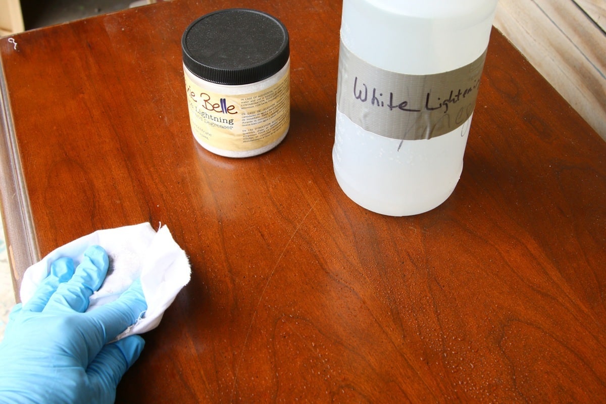 clean furniture with White Lightning before painting (2)