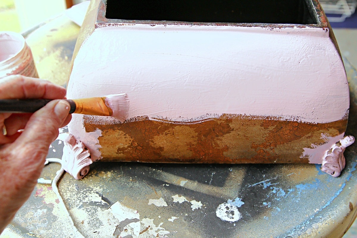 how to paint an outdated trinket box from the thrift store